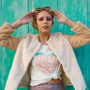 Afends Ringer Keep it Peachy Baby Tee